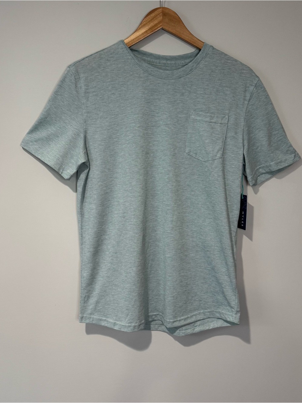 Myles NWT Everyday Tee With Pocket Heather Green Grey Athleisure Casual Men’s S